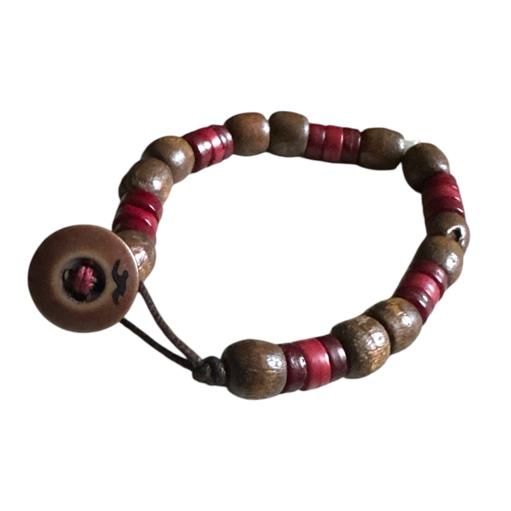 Hollister Rustic Brown and Rich Red Beaded Bracelet - Picture 2 of 2